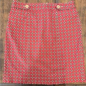 Talbots Pink and White Patterned Pencil Skirt